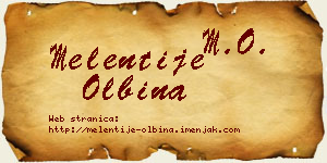 Melentije Olbina vizit kartica